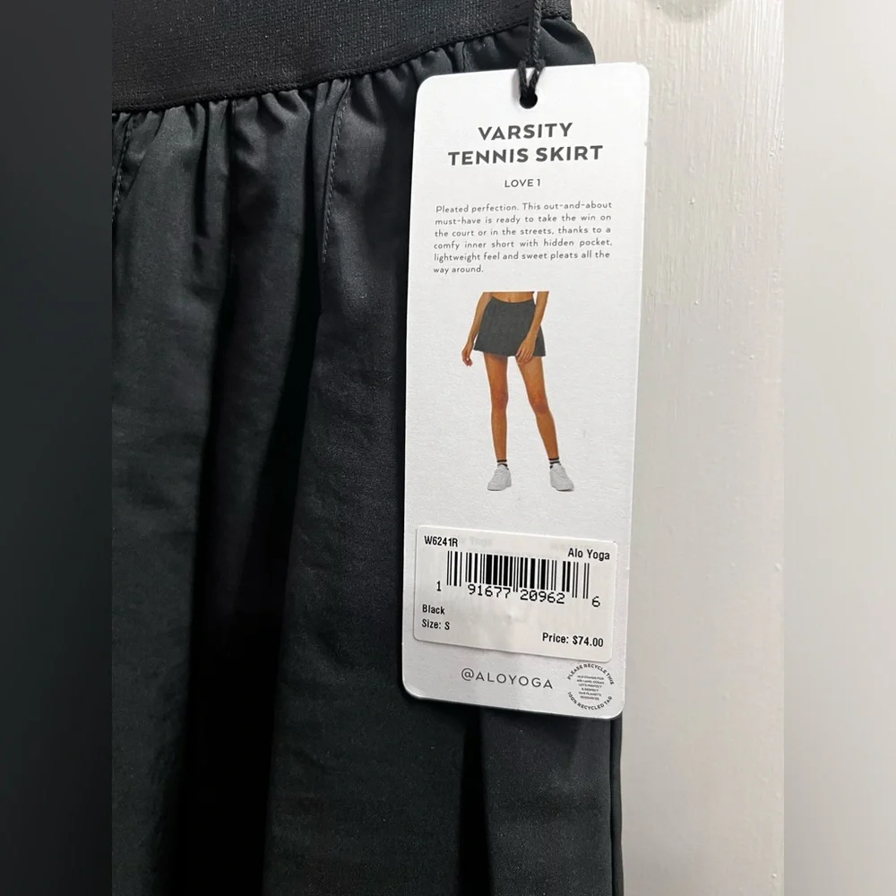 🆕Alo🎱 Varsity Tennis Skirt Color Black Sz Small